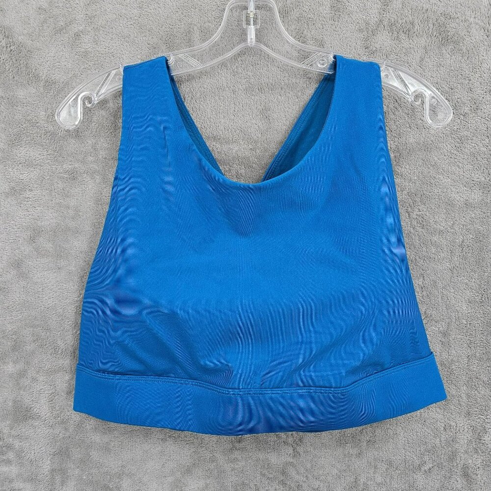 Fabletics No Bounce Sports Bra 2X 18 20 Blue Active Athleisure Gym Workout New